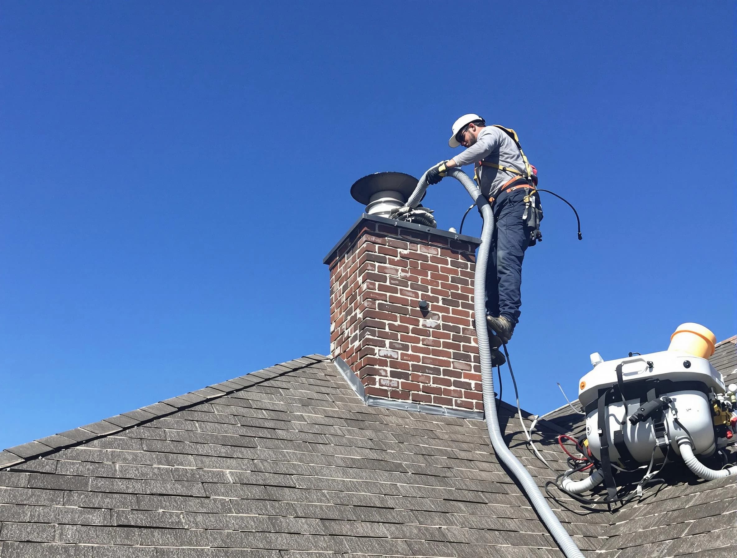 Dedicated South Weber Chimney Sweep team member cleaning a chimney in South Weber, UT