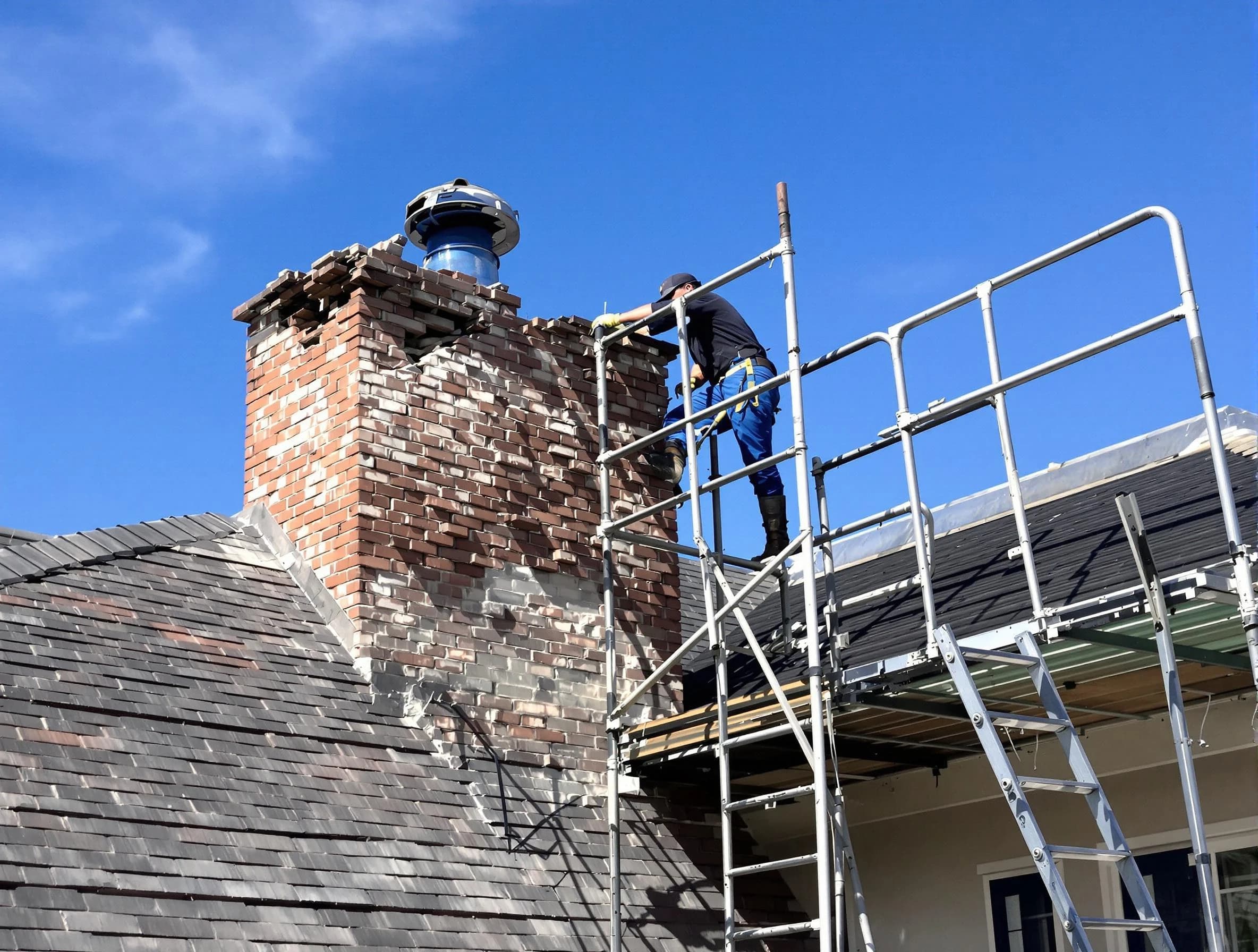 Rebuilding a chimney structure by South Weber Chimney Sweep in South Weber, UT