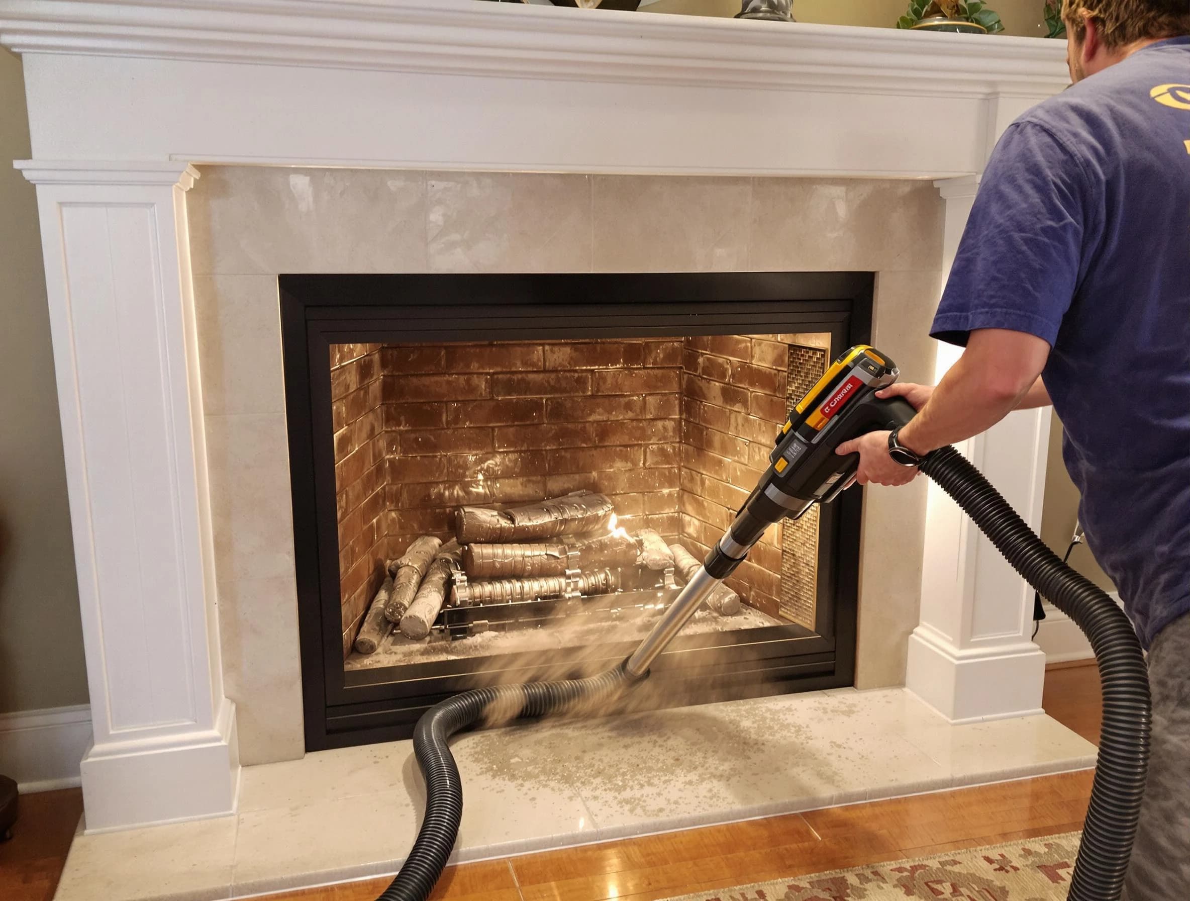 Fireplace cleaning performed by South Weber Chimney Sweep in South Weber, UT