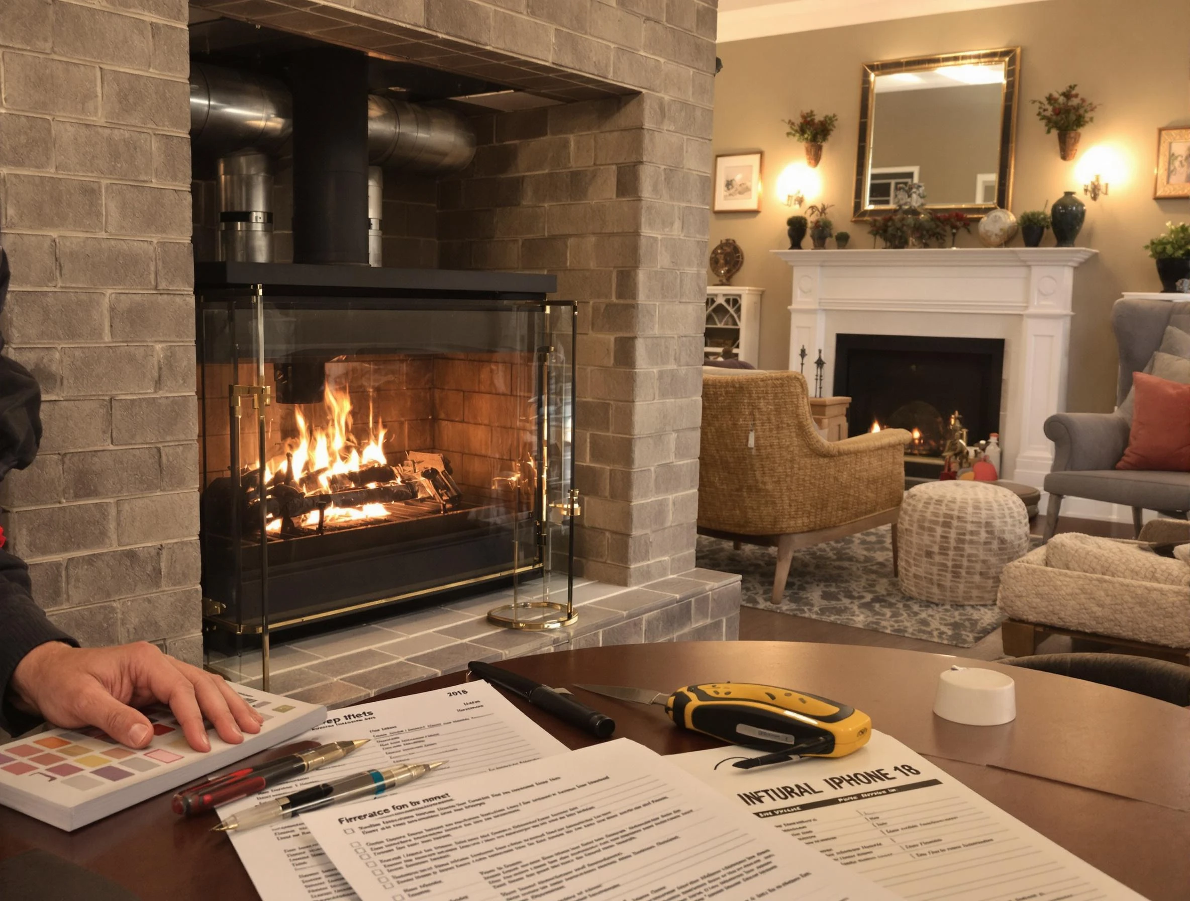 South Weber Chimney Sweep verifying fireplace safety measures in South Weber, UT